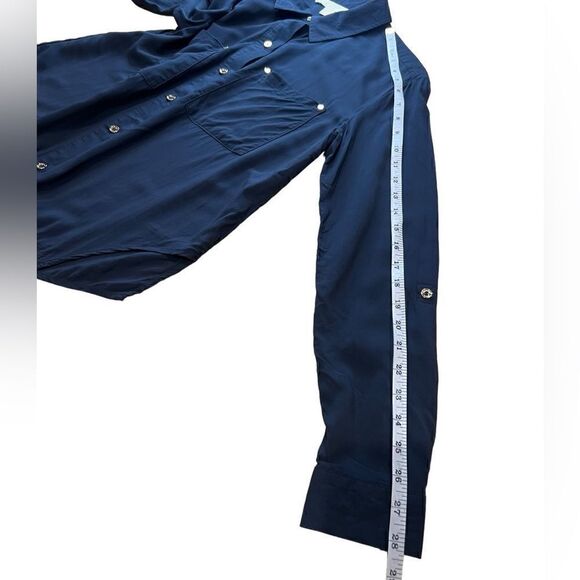 Michael Kors button down tie blouse navy blue size XS - Picture 11 of 12